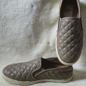 Steve Madden Quilted Taupe Slip-On Loafers